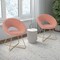 Costway Modern Velvet Accent Chair Upholstered Vanity Leisure Chair with Metal Legs